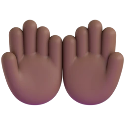 Palms up together: medium-dark skin tone animated emoji