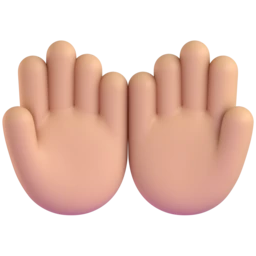 Palms up together: medium-light skin tone animated emoji