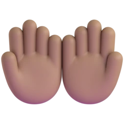 Palms up together: medium skin tone animated emoji