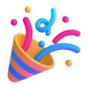 Party popper 3D animated emoji