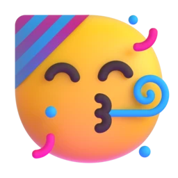 Partying face animated emoji