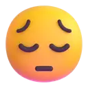Pensive face 3D animated emoji