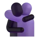 People hugging 3D animated emoji