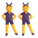People with bunny ears 3D animated emoji