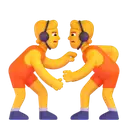 People wrestling 3D animated emoji