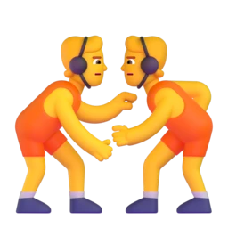 People wrestling animated emoji