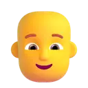 Person: bald 3D animated emoji