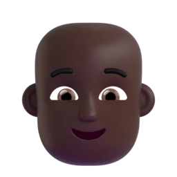 Person: bald: dark skin tone animated emoji