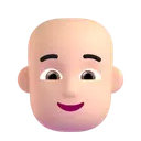 Person: bald: light skin tone 3D animated emoji