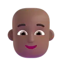 Person: bald: medium-dark skin tone 3D animated emoji