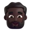 Person: beard: dark skin tone 3D animated emoji