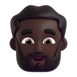 Person: beard: dark skin tone animated emoji