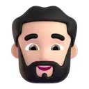 Person: beard: light skin tone 3D animated emoji