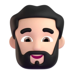 Person: beard: light skin tone animated emoji