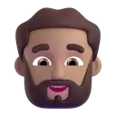 Person: beard: medium skin tone 3D animated emoji