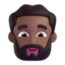 Person: beard: medium-dark skin tone 3D animated emoji