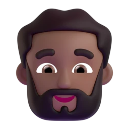Person: beard: medium-dark skin tone animated emoji