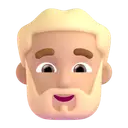 Person: beard: medium-light skin tone 3D animated emoji