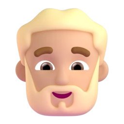 Person: beard: medium-light skin tone animated emoji