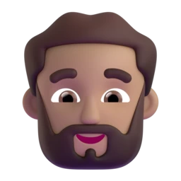 Person: beard: medium skin tone animated emoji