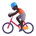 Person biking: dark skin tone 3D animated emoji