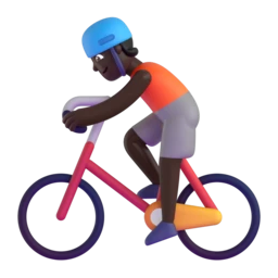 Person biking: dark skin tone animated emoji