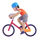 Person biking: light skin tone 3D animated emoji