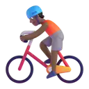 Person biking: medium-dark skin tone 3D animated emoji