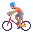 Person biking: medium-light skin tone 3D animated emoji