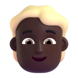 Person: blond hair: dark skin tone animated emoji