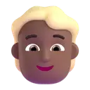Person: blond hair: medium-dark skin tone 3D animated emoji