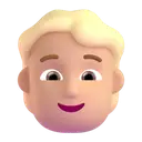 Person: blond hair: medium-light skin tone 3D animated emoji