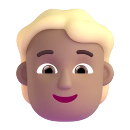 Person: blond hair: medium skin tone animated emoji