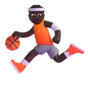 Person bouncing ball: dark skin tone 3D animated emoji