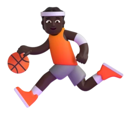 Person bouncing ball: dark skin tone animated emoji