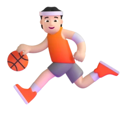 Person bouncing ball: light skin tone animated emoji