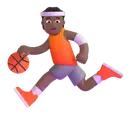 Person bouncing ball: medium-dark skin tone 3D animated emoji