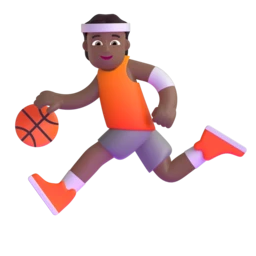 Person bouncing ball: medium-dark skin tone animated emoji