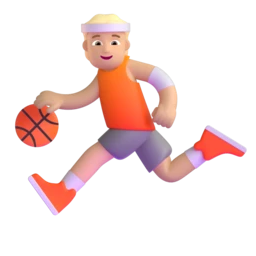 Person bouncing ball: medium-light skin tone animated emoji