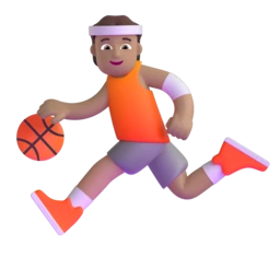 Person bouncing ball: medium skin tone animated emoji