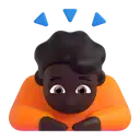 Person bowing: dark skin tone 3D animated emoji