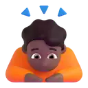 Person bowing: medium-dark skin tone 3D animated emoji