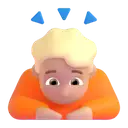 Person bowing: medium-light skin tone 3D animated emoji