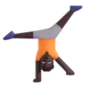 Person cartwheeling: dark skin tone 3D animated emoji