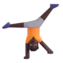 Person cartwheeling: dark skin tone animated emoji