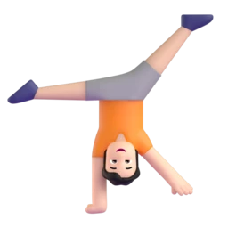 Person cartwheeling: light skin tone animated emoji