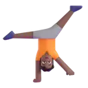 Person cartwheeling: medium-dark skin tone 3D animated emoji