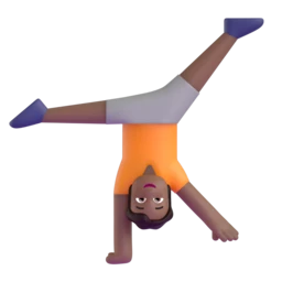 Person cartwheeling: medium-dark skin tone animated emoji