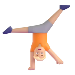 Person cartwheeling: medium-light skin tone animated emoji