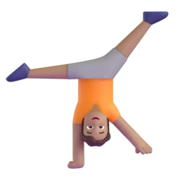 Person cartwheeling: medium skin tone animated emoji